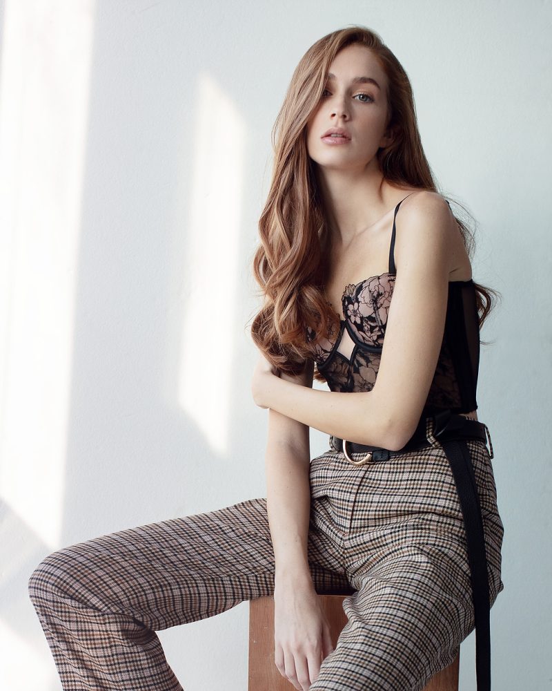 Explore intimate model portfolio photography featuring Andrea in studio light.